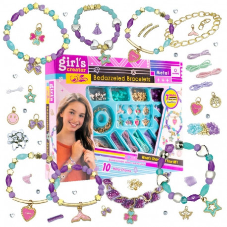 Zestaw kreatywny do robienia biżuterii Zawieszki koraliki - bransoletka 7 szt & obręcz 10 szt.