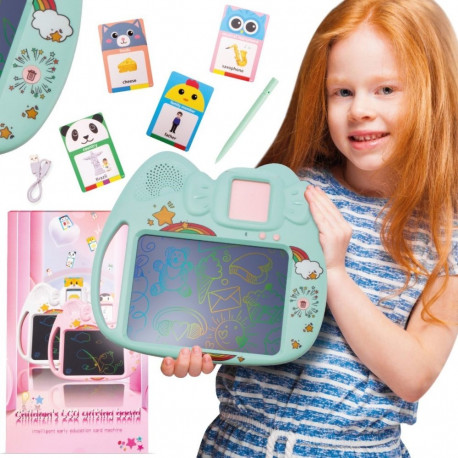 Tablica do rysowania Czytnik kart do nauki języka angielskiego 112 kart dwustronnych Sun Baby zielon