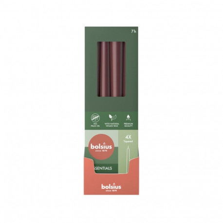 Bolsius Table candles 245/24mm Dark Red 4pcs