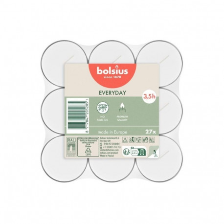 Bolsius Tealight Candles White 27pcs