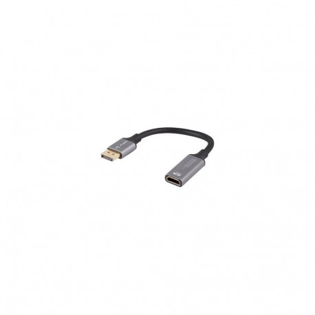 Lanberg Displayport (M)->HDMI(F) Adapter 8K on cable 20cm, Silver