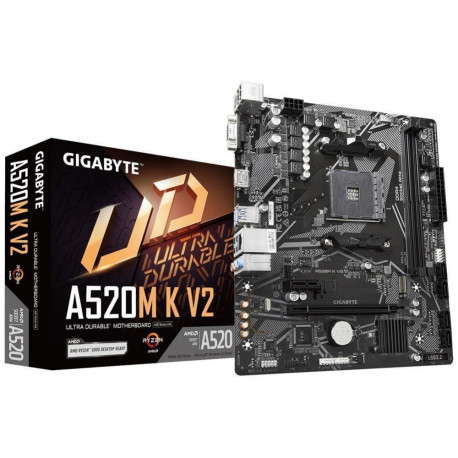 Gigabyte Mainboard||AMD A520|SAM4|Micro-ATX|Memory DDR4|Memory slots 2|1xPCI-Express 3.0 1x|1xPCI-Ex