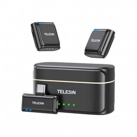 TELESIN wireless tie microphone + powerbank for phones (USB-C)