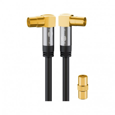 Goobay TV Antenna Cable (135 dB), 4x Shielded 1 m