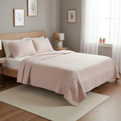 BEDSPREAD SOLID WASHED BEIGE 160X220CM