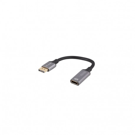 Lanberg Displayport (M) HDMI (F) adapter 8K kaablil 20 cm, hõbedane | AD-DP-HD-04