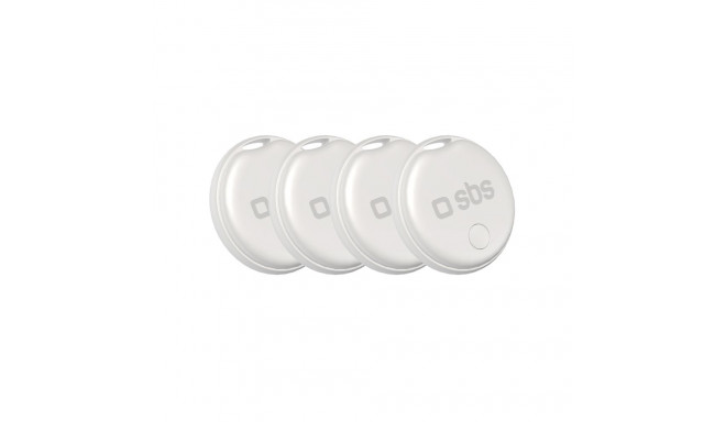 SBS Track My Circle locator compatible with Apple Find My set of 4 - white