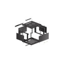 Lanberg WF01-6606-00B 6U seinapealne rack-kapp must