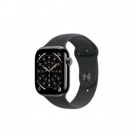 Watch Series 11 GPS + Cellular 46mm kivihall titaankorpus musta spordirihmaga - S/M