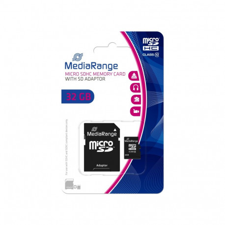 MEMORY MICRO SDHC 32GB C10/W/ADAPTER MR959 MEDIARANGE