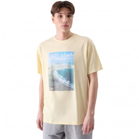 Koszulka męska 4F M2132 jasnożółta 4FRSS24TTSHM2132 73S   3XL