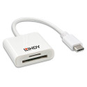 Memory Card Reader - LINDY USB 3.2 Type C SD Card Reader, 5Gbps, White