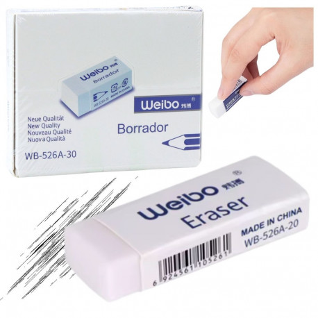 valge kooli-kontori kustutuskumm WB-526A -30 4cm