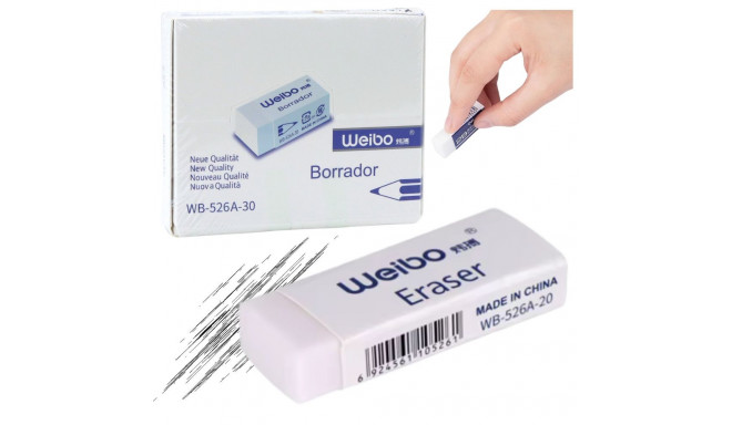 valge kooli-kontori kustutuskumm WB-526A -30 4cm