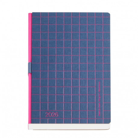 Raamatkalender 2026 BACK TO BASICS LINES 155 × 213 mm, sisu nädal horisontaalne, sinine  Miquelrius