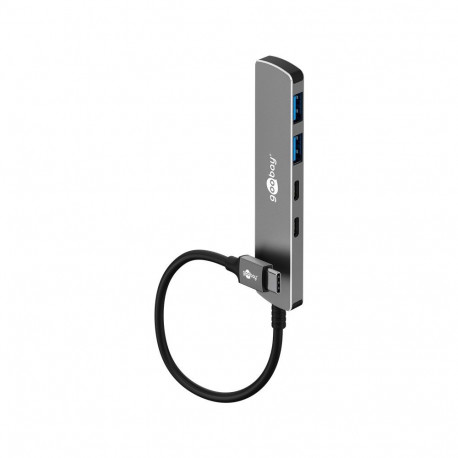 Goobay Slim 4-Port USB Hub, USB-C™ to USB-C™/USB-A, 5 Gbit/s