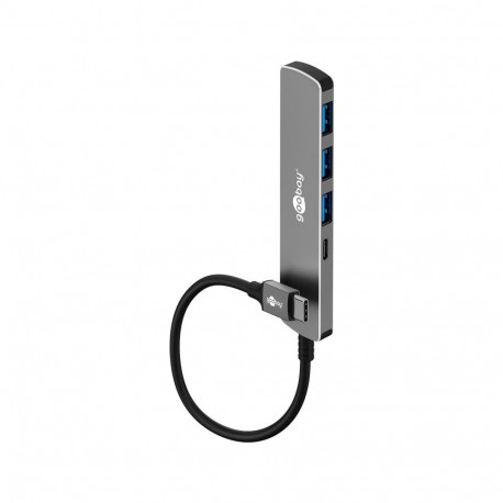 Goobay Slim 4-portiline USB jaotur, USB-C™ USB-C™/USB-A, 5 Gbit/s