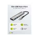Goobay Slim 4-Port USB Hub, USB-C™ to USB-C™/USB-A, 5 Gbit/s
