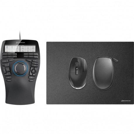SpaceMouse Enterprise komplekt 2 (CadMouse Pro Wireless, CadMouse Pad), must/hõbe