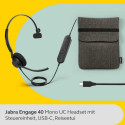 Jabra Engage 40, Headset (black, mono, UC, USB-C, inline link)