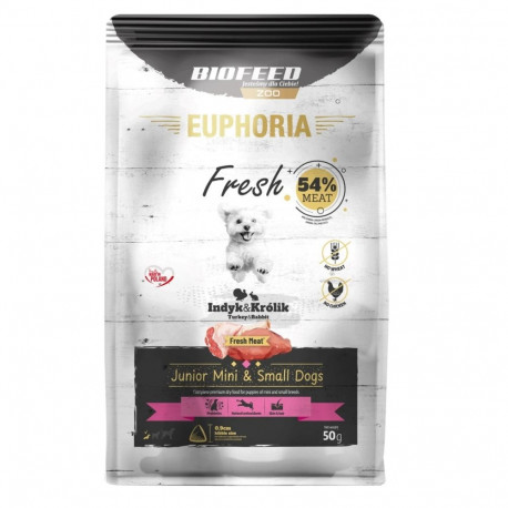 EUPHORIA Fresh Junior kalkuniga ja küülikuga XS/S kuiv koeratoit 50g