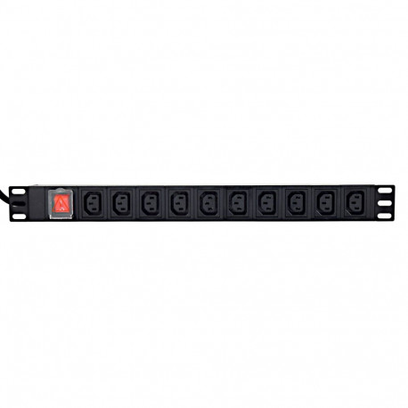 EnerGenie EG-PDU-10C132C19 toitejaotur, 10 tk C13 pistikupesa, 1U, 16A, C20 pistik, 2 m kaabel, must