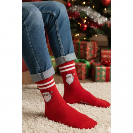 SOKISAHTEL BERNARD punased jõuluvanaga puuvillased sokid 451, 676