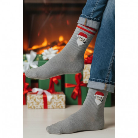 SOKISAHTEL BERNARD hallid jõuluvanaga puuvillased sokid 451, 676