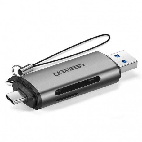 Ugreen Ugreen CM185 50706 reader for SD / micro SD cards on USB-A 3.0 / USB-C 3.0 - gray