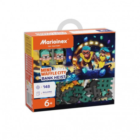 MARIOINEX Mini Waffle City Bank Robbery Building Blocks, 148 pieces