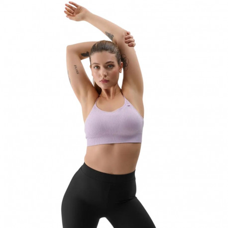 Stanik sportowy 4F F121 jasny fiolet 4FWSS24USBAF121 52S XS/S