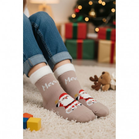 SOKISAHTEL BAIBA helepruunid jõuluvanaga jõulusokid lastele 439