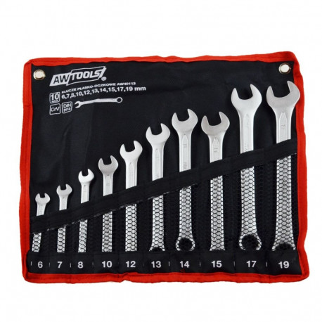 AWTOOLS OPEN-END WRENCH SET 10 pcs /6mm-19mm/ BLACK LINE
