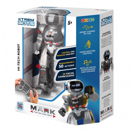 XTREM BOTS interactive robot Silver Mark