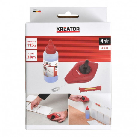 Chalk Line Set, KREATOR, KRTH73101, 30 m, 25 ml, Blue