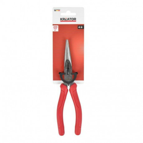 Long nose pliers, KREATOR, KRTH60002, Length: 205 mm, Jaw depth: 72 mm, Max. working width: 58 mm