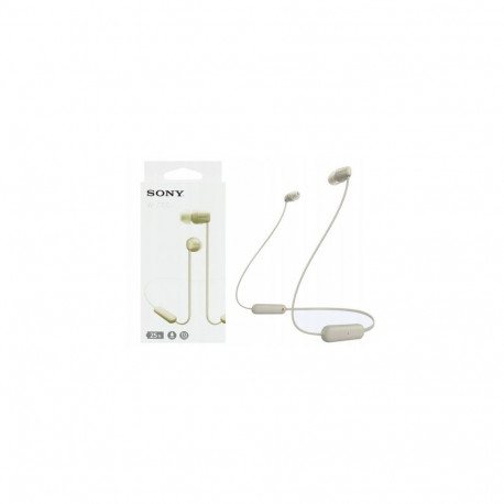 Sony WI-C100 Bluetooth Wireless In-Ear Headphones, BT 5.0, Remote Control, Beige EU