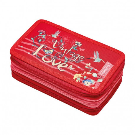 Herlitz pinal, täidetud, 31 osa, 3 lukuga - Vintage Love, punane