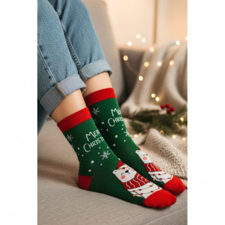 SOKISAHTEL MERLY rohelised karuga puuvillased jõulusokid 444