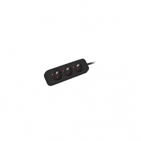 POWER STRIP LANBERG 1.5M 3X FRENCH OUTLETS QUALITY-GRADE COPPER CABLE BLACK
