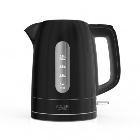 Adler Kettle | AD 1380b | Electric | 2200 W | 1 L | Polypropylene | 360° rotational base | Black