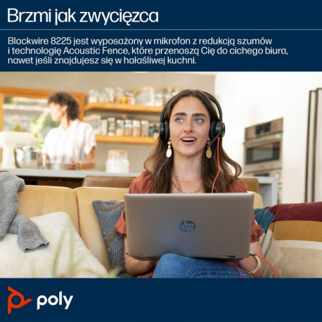 HP Poly peakomplekt 8225 stereo USB-C + USB-C/A adapter