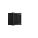 WALL-HUNG RACK CABINET 19" 12U 600X450 BLACK PERFORATED DOOR LANBERG (FLAT PACK)