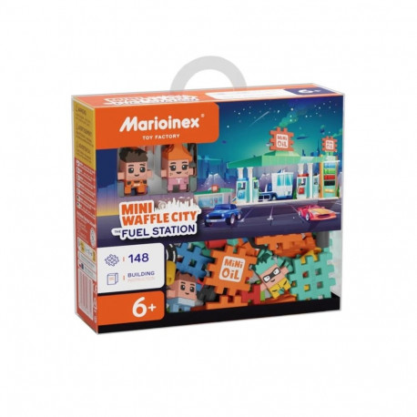 MARIONEX Mini Waffle City ehitusklotsid bensiinijaam, 148 osa