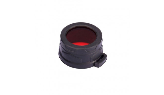 Nitecore NFR40 red filter – double-sided mineral glass, rubber cup, compatible with 40mm head flashl