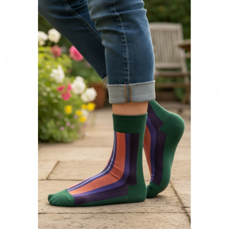 SOKISAHTEL VÕNNU triibulised puuvillased sokid 446