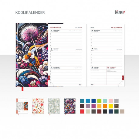 Koolikalender 142x190mm kõvaköide ,25/26 õppeaasta