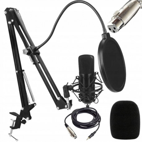 Fusion Studio XLR Microphone | Podcasts | Streaming | Voice Recording + regulating Stand, Pop Filter