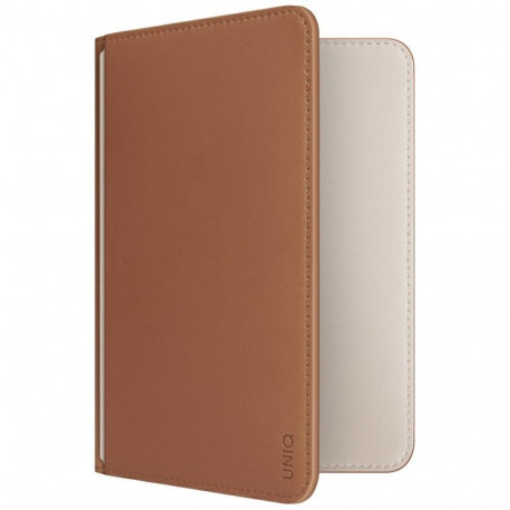 UNIQ Uniq Belmont Passport Case with Apple Find My RFID Blocking Caramel Beige