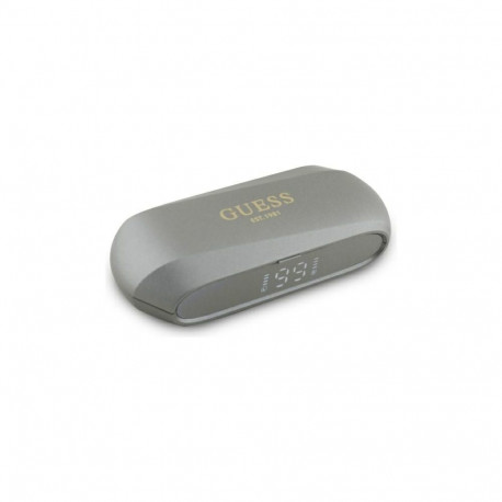 Guess Guess Elongated Metalic Printed Logo Bluetooth TWS Headphones + Docking Station - Gray
